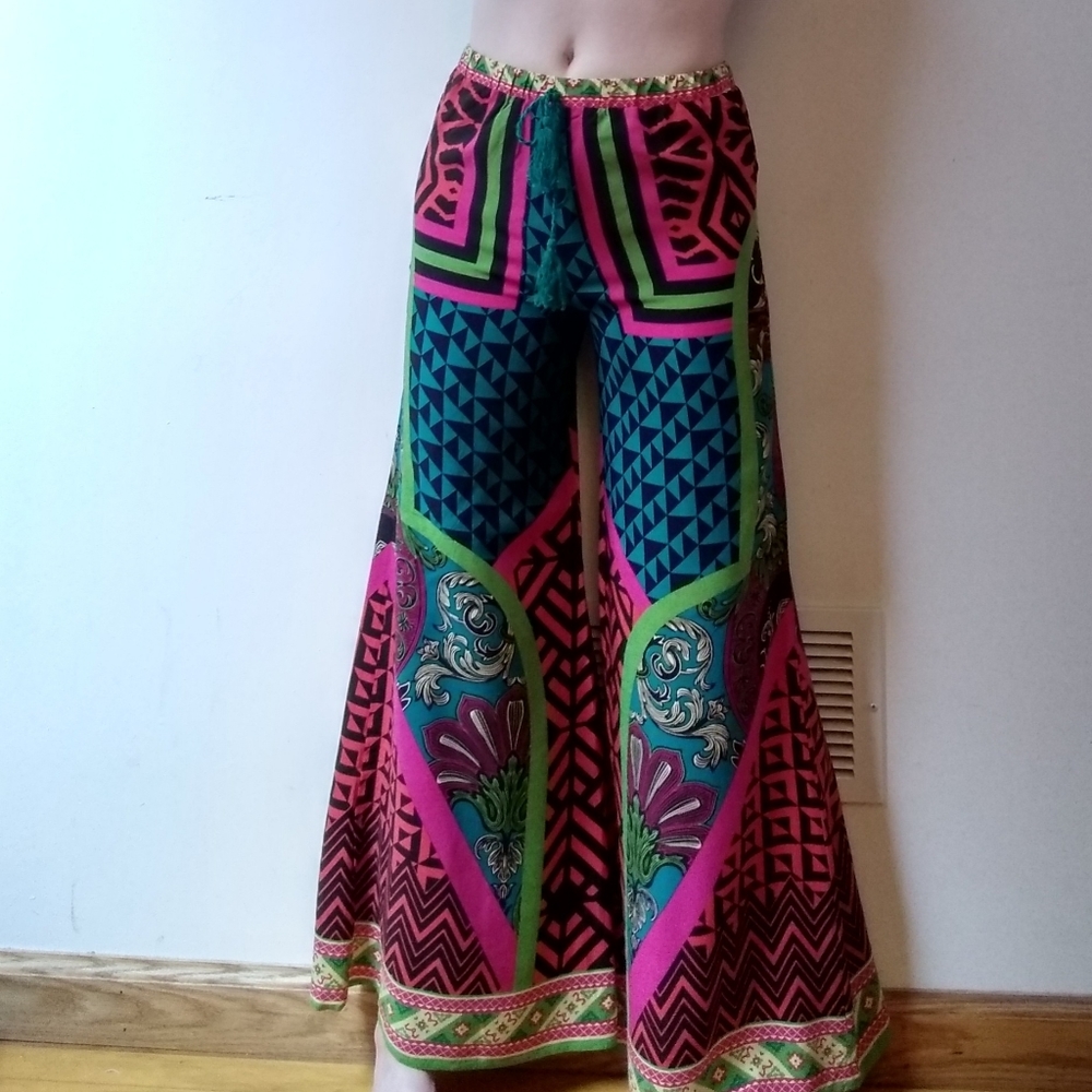 Forever 21 Colorful Print Wide Leg Pants